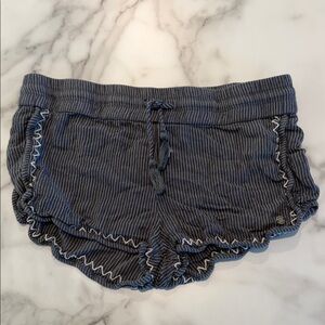 Roxy Navy Striped High Waist Shorts